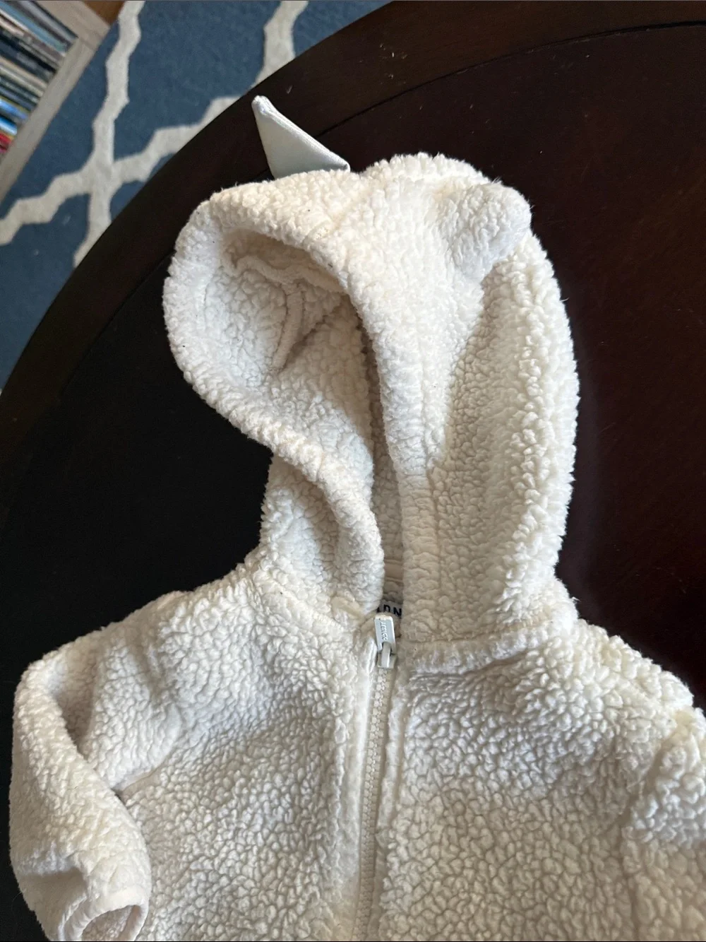 Old Navy Cream Sherpa Zip Hoodie with Ear Hood